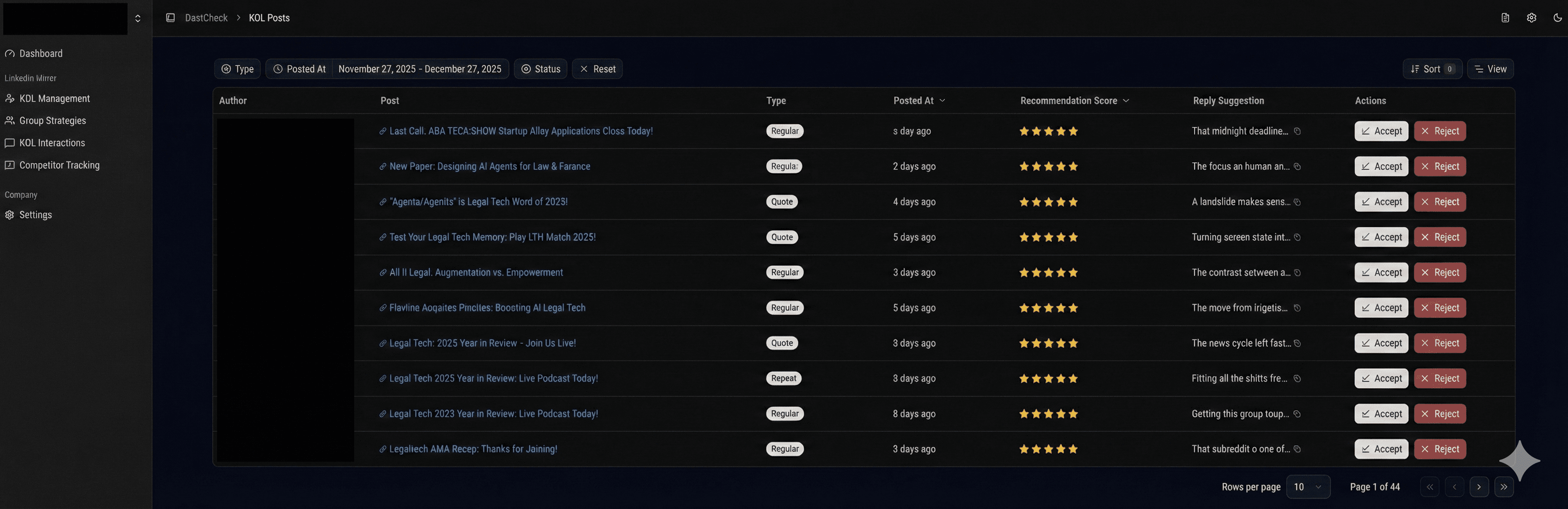 app screen